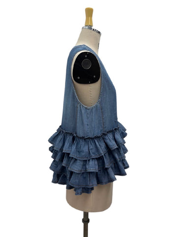 ayane予約<br> シアーデニムフリルベスト