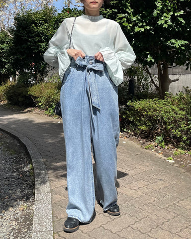 cafune <br> tencel denim easy pants