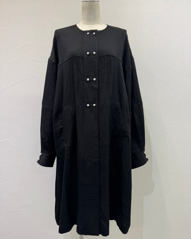 CYAN TOKYOご予約<br> パールボタンミリタリーリネンコート