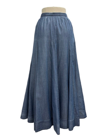 ayane予約<br> 16枚ハギシアーデニムフレアスカート