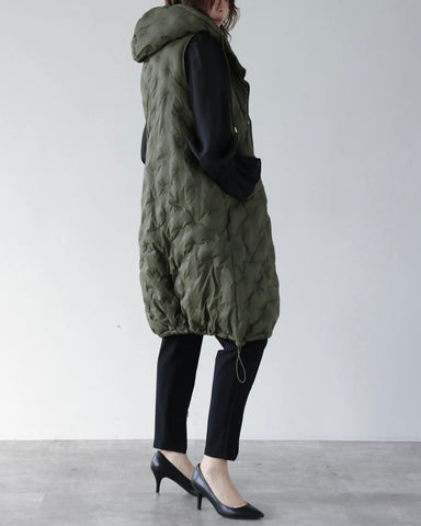 Herencia<br> Padded Hooded Cocoon Vest Coat