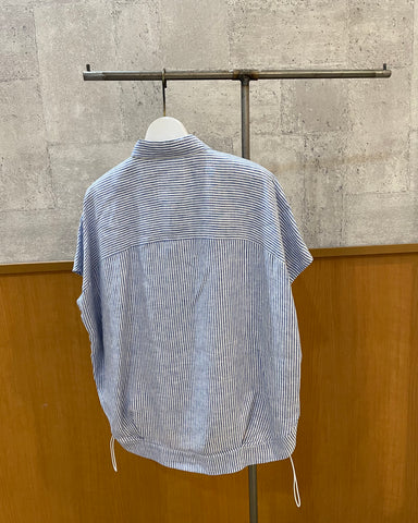 BLUE FRONCE<br>裾ドロストリネンシアーシャツ