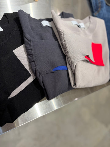 11月16日ライブ SUGAR ROSE<br>袖口カラー配色ニットTOPS