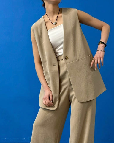 cafune<br>drape washer V neck gilet