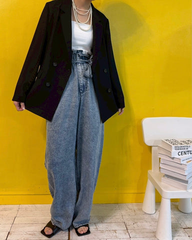 cafune <br> tencel denim easy pants