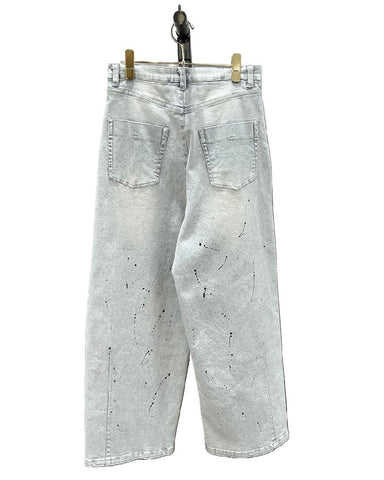 ayane予約<br>グレイッシュデニムバレルレッグパンツ
