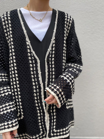 cafune<br>crochet knit cardigan