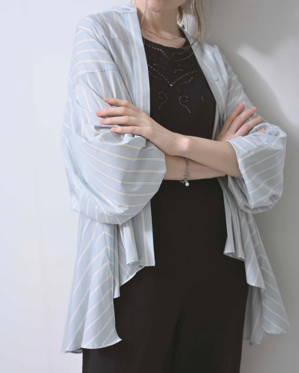 2月22日ライブ HERENCIA<br>ストライプコットンシャツ