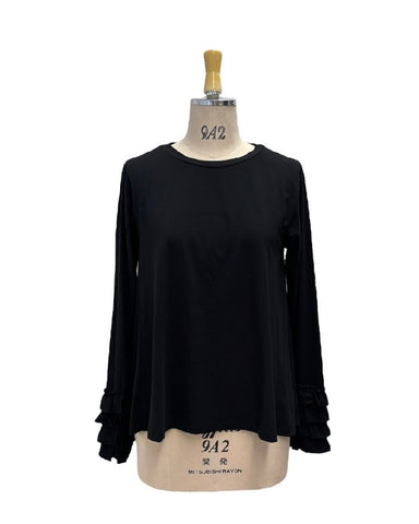 ayane予約<br> フリルカフフレアロンT