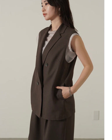 mink chair<br> ツイルダブルブレストジレ