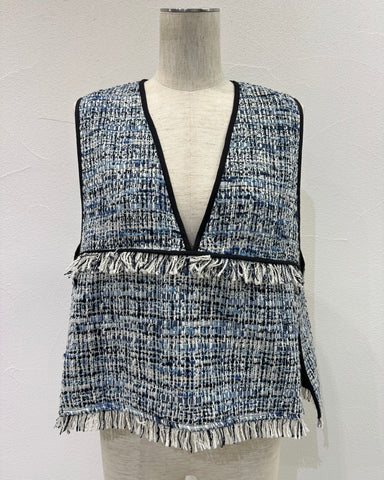 CYAN TOKYOご予約<br> バックオーバートリムツイードベスト