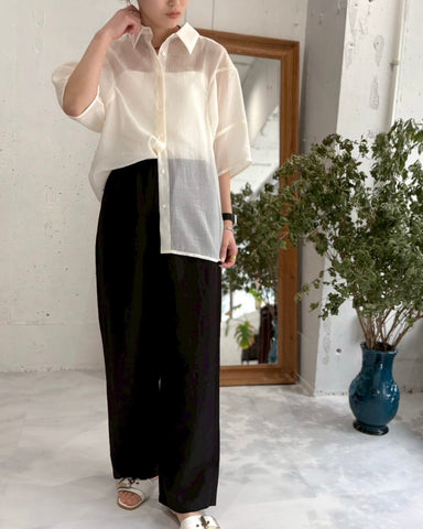 cafune<br>フォルムスリーブシアーシャツ