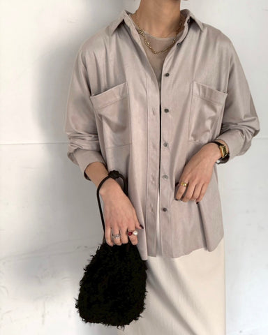 cafune<br>suede over shirt