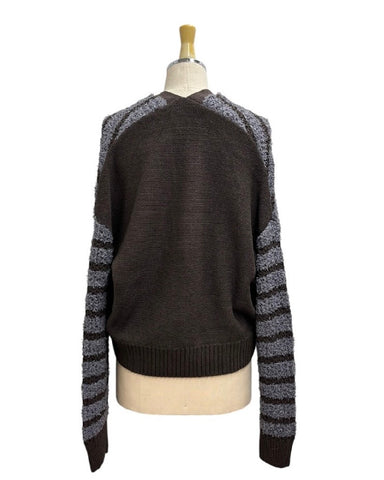 ayane予約<br> リボンヤーンボーダーニットカーディガン