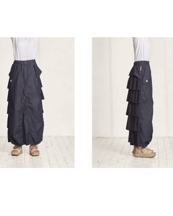 USU予約<br> ツイル＆デニム＆ムラ染 スカート