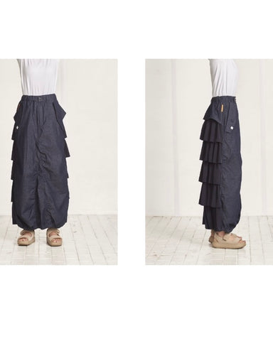 USU予約<br> ツイル＆デニム＆ムラ染 スカート