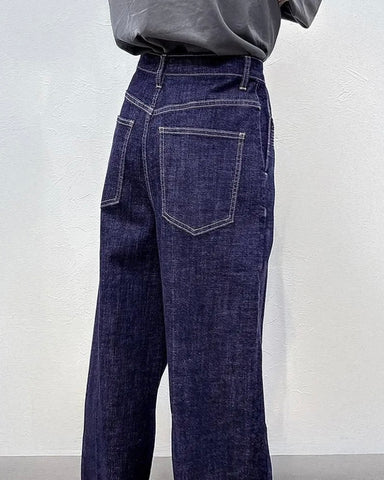 INDIMARK<br>センタープレス ワイドデニム