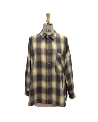 ayane予約<br> コットンチェックシャツ