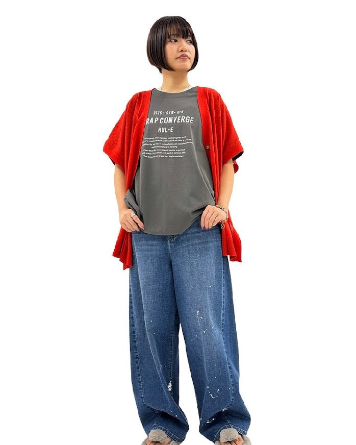 ayane<br>ポンチョ型ロゴTシャツ