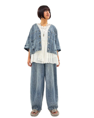 ayane<br>麻混デニムジャケット