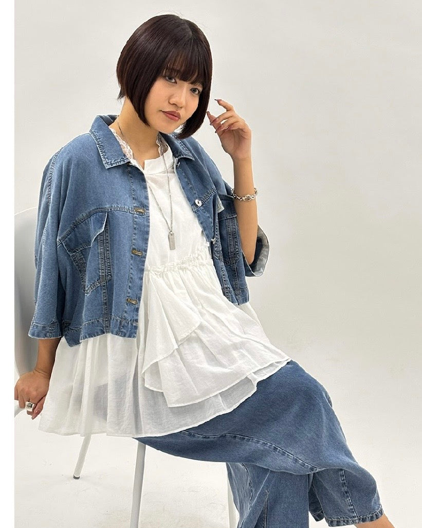 ayane<br>麻混デニムジャケット