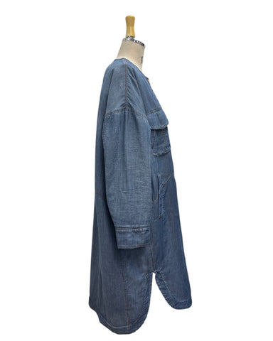 ayane予約<br> 中綿キルトシアーデニムシャツコート