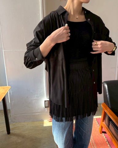 cafune<br>suede over shirt