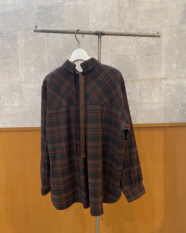 Herencia<br> Tartan Back Ribbon Shirt Blouse