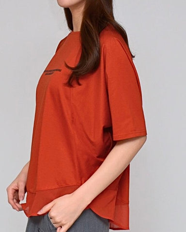 4月3日ライブ Praia<br>シルケット綿・シフォンヘムTシャツ