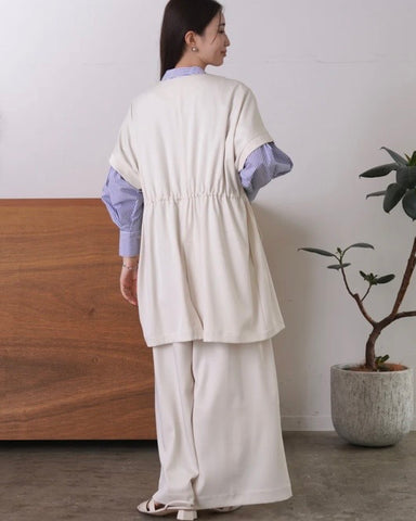 mink chair<br>ノーカラーツイルジレ