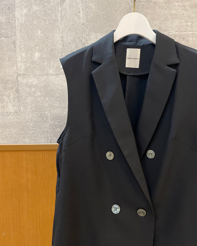 mink chair<br> ツイルダブルブレストジレ