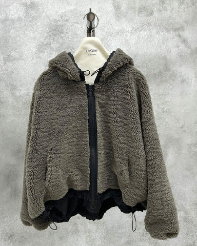 ayane予約<br>ボアフーディーショートブルゾン