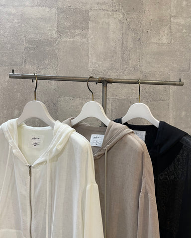4月3日 cafune<br>リネンライクZIPフーディ
