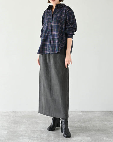 Herencia<br> Tartan Back Ribbon Shirt Blouse