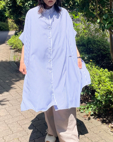 4月12日ライブ Margaux Vintage <br>ストライプロングシャツ