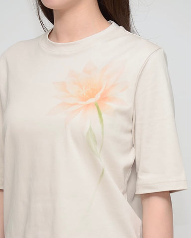 Praia<br>月下美人プリントTシャツ