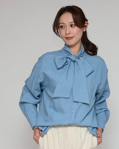 3月6日ライブ<br>Praia<br> コンバーチブル・ダンガリーブラウス