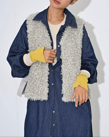 10月10日ライブ<br>Herencia<br> Curly Fur Reversible Vest Jacket