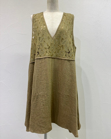 CYAN TOKYOご予約<br> サイドスリットレースコンビチュニック