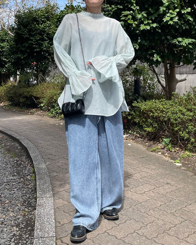 cafune <br> tencel denim easy pants
