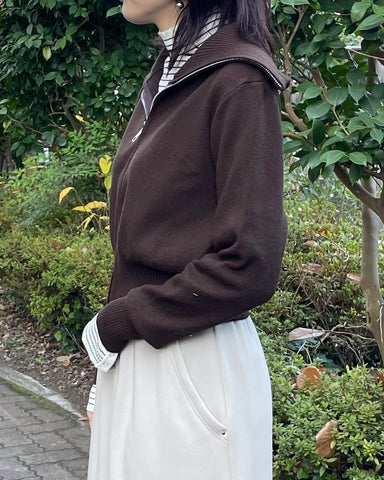 12月7日ライブ Herencia<br>リブショートジップニット