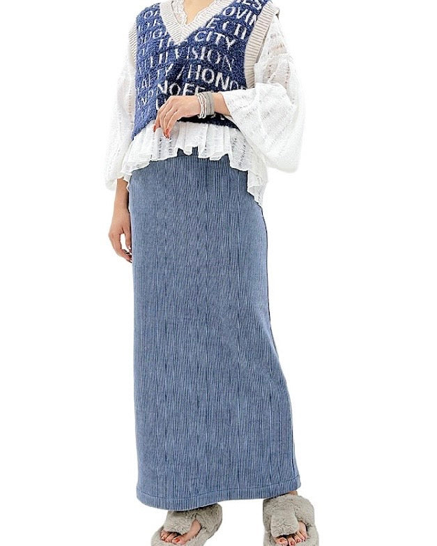 ayane予約<br>ストレッチコーデュロイペンシルスカート