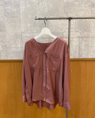 BLUE FRONCE <br>ノーカラー折り返しシャツ