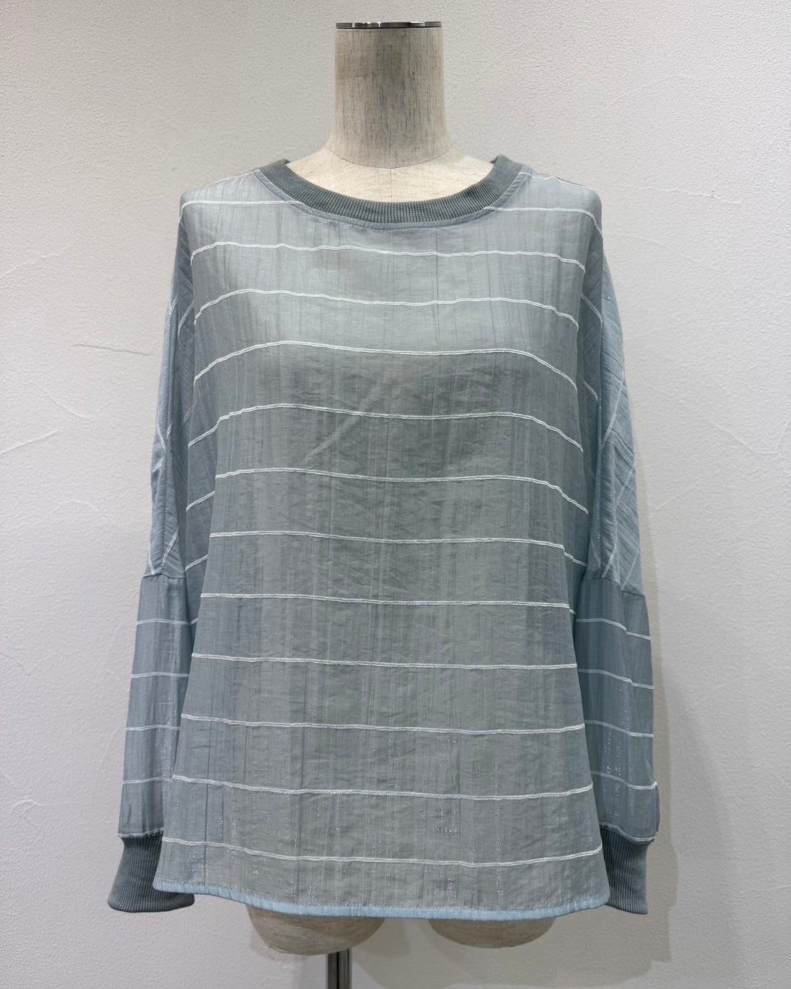 CYAN TOKYO<br> グロッシーシアーボーダーブラウス