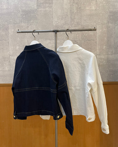 MargauxVintage <br> 再入荷gold button no collar denim jacket