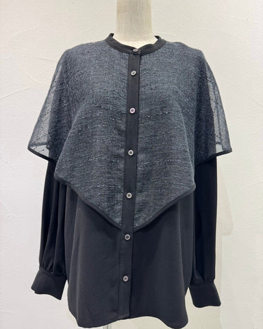 CYAN TOKYO<br>ラメメッシュケープレイヤーシャツ