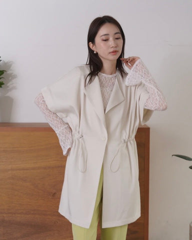 mink chair<br>ノーカラーツイルジレ