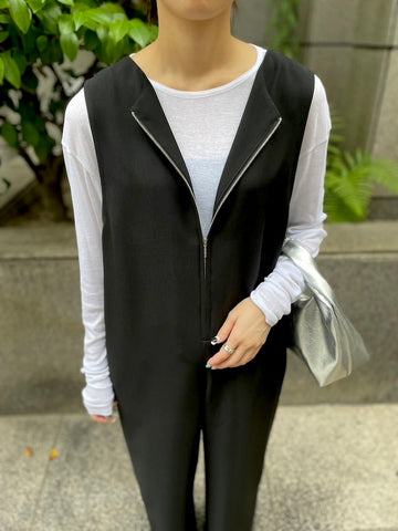 cafune<br> front zip all-in-one