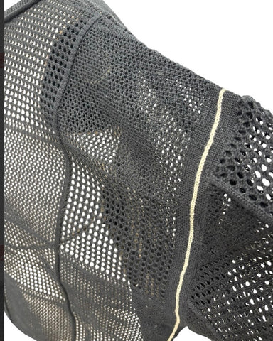 ayane予約<br> 格子柄メッシュ編ニット