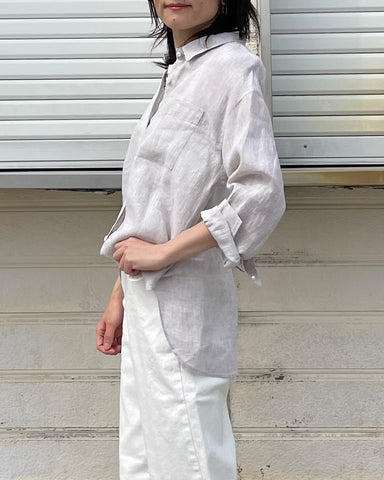 インスタライブ BLUE F RONCE <br>無地リネンシャツ